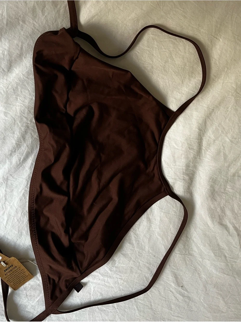 SKIMS Chocolate Brown Triangle Bikini Top